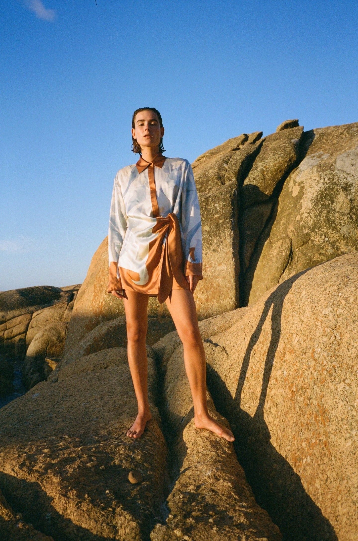 SIR the label Sorrento Shirt Dress SCIARPA PRINT