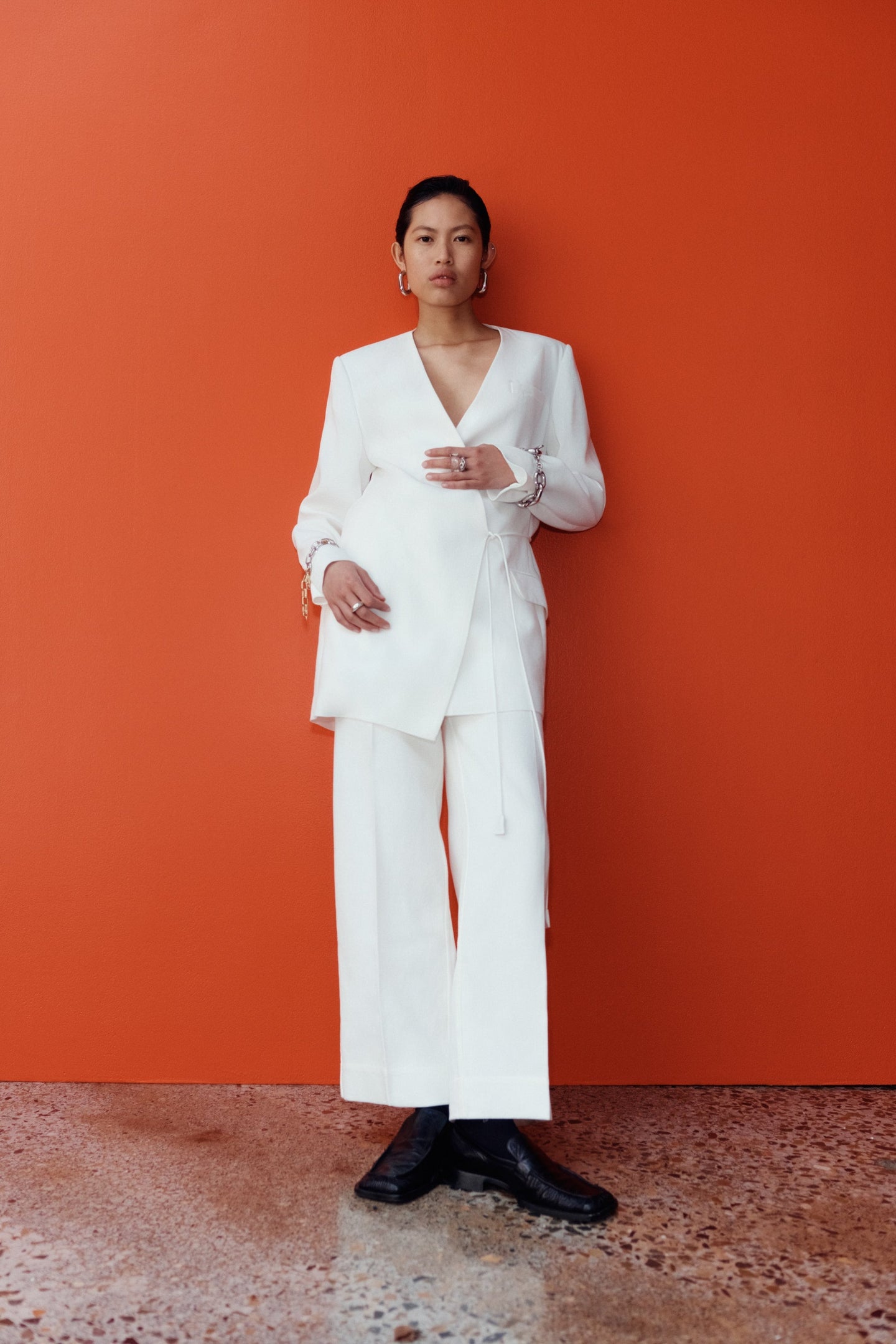 SIR the label Clemence Tie Blazer IVORY