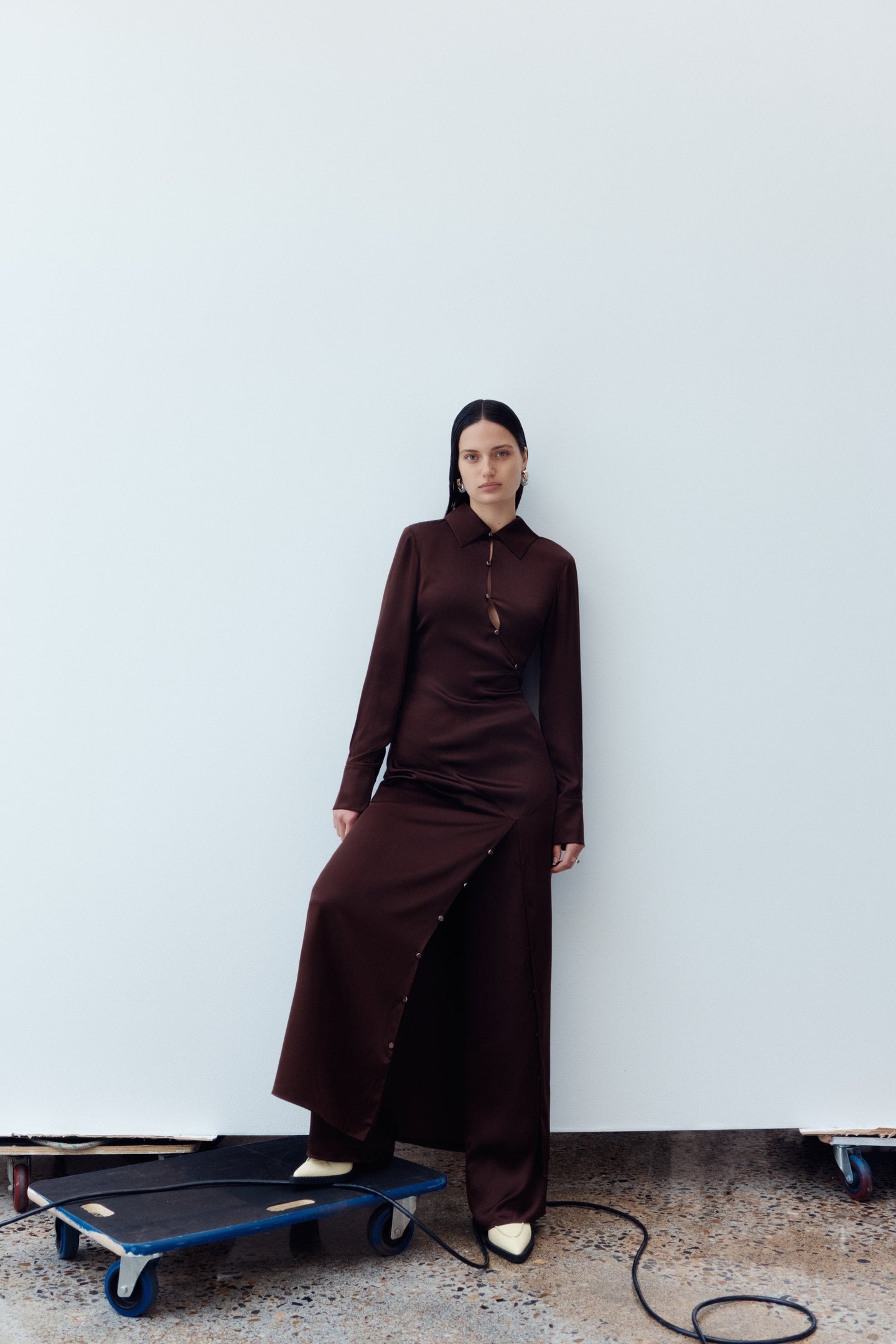 SIR the label Selita Shirt Dress CHOCOLATE