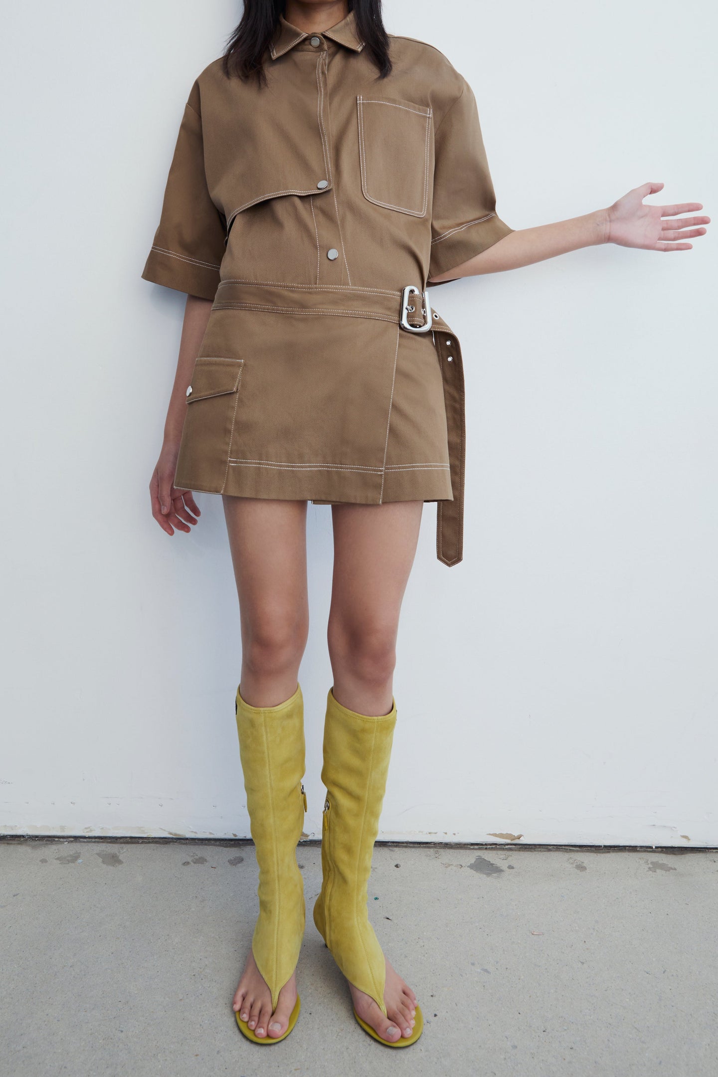 SIR the label Bourdelle Utility Shirt Biscuit