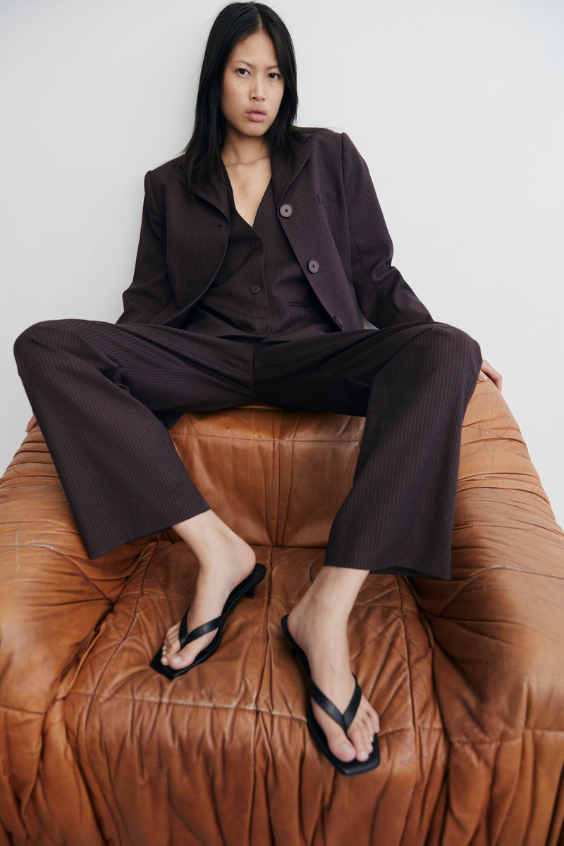 SIR the label Guillaume Trouser Plum Pinstripe