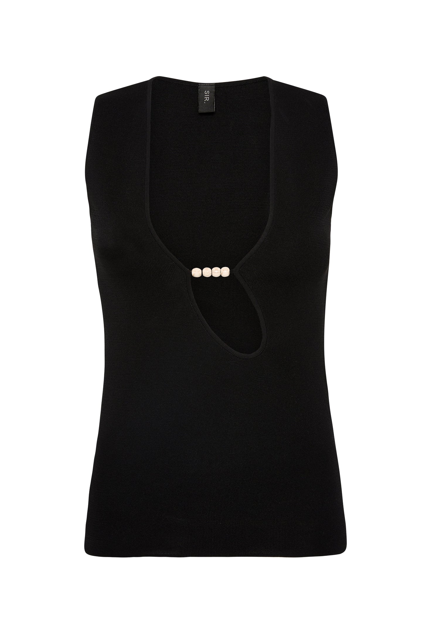 SIR the label Kinetic Beaded Tank Black