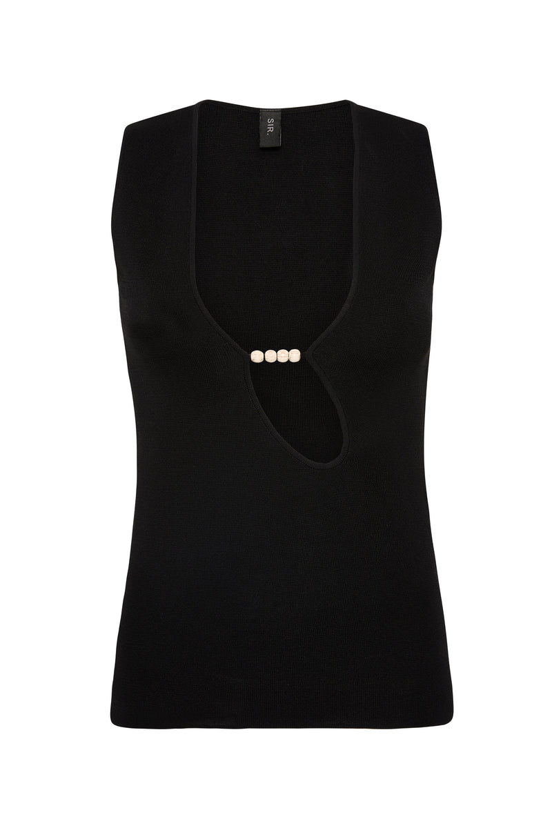 SIR the label Kinetic Beaded Tank Black