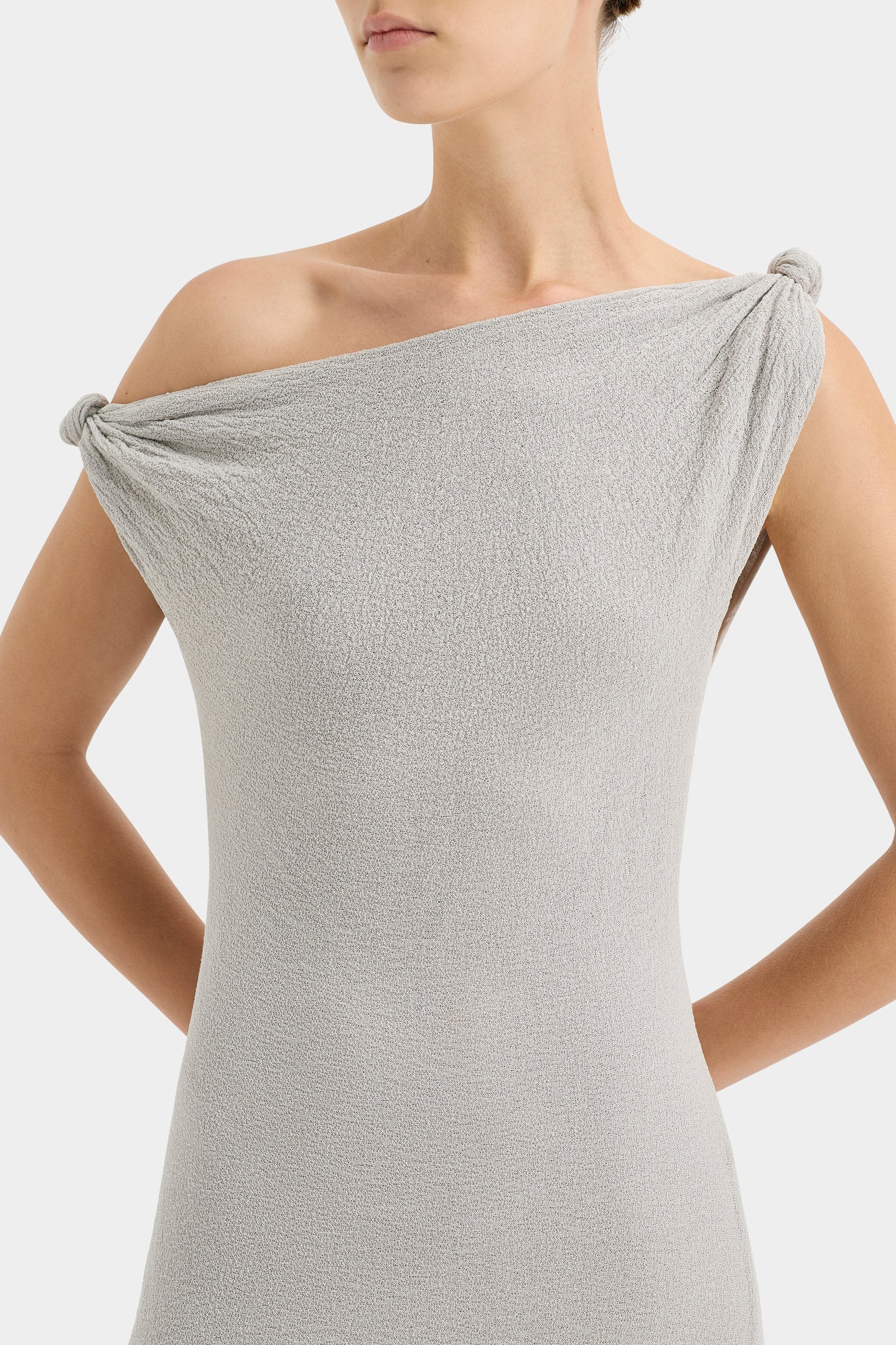SIR the label Glow Twist Maxi Dress LIGHT GREY