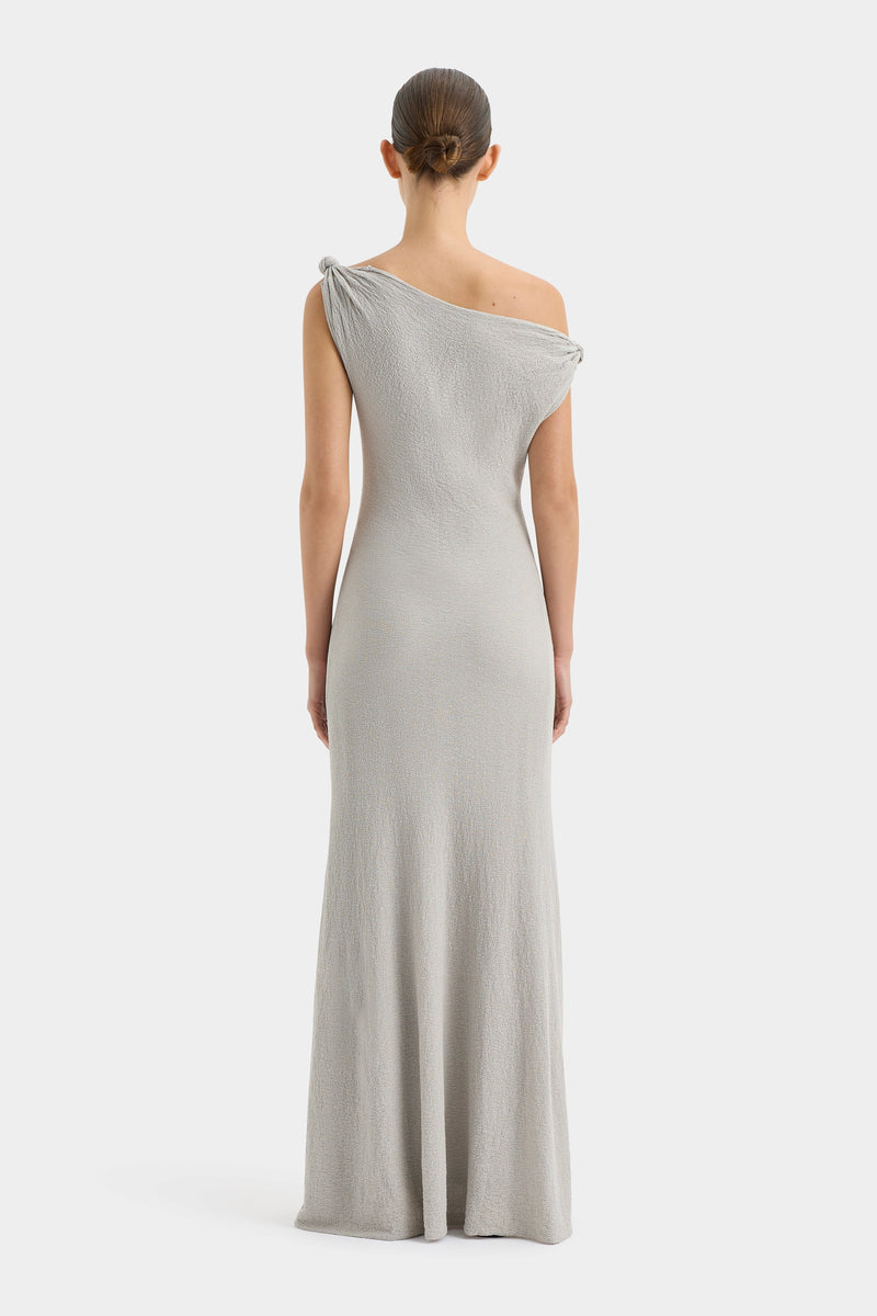 SIR the label Glow Twist Maxi Dress LIGHT GREY