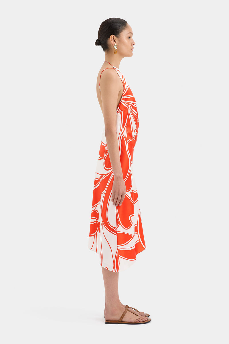 SIR the label Ramona Asymmetric Bias Dress MARIPOSA LILY