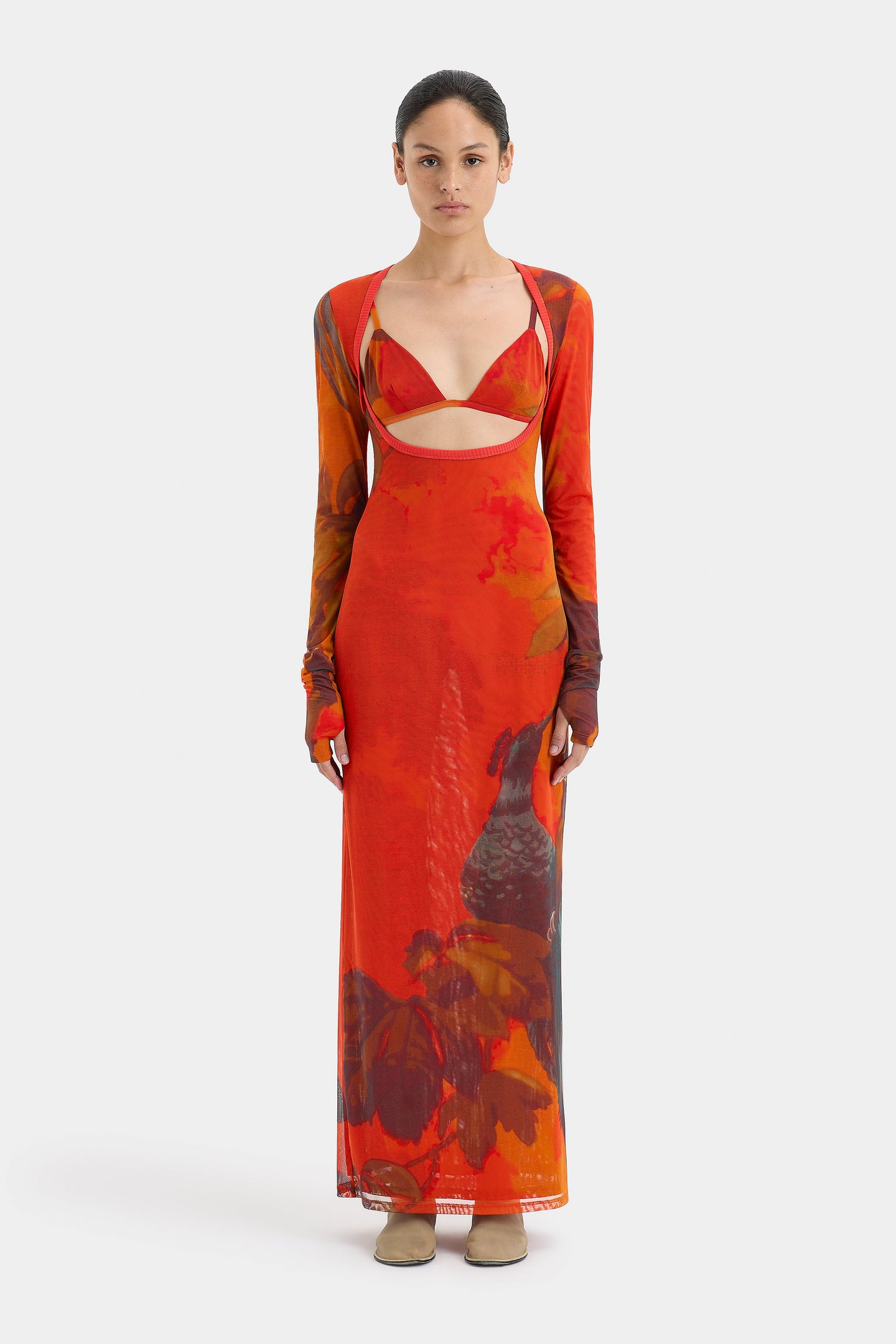 SIR the label Libertine Cut Out Midi Dress WREN PRINT