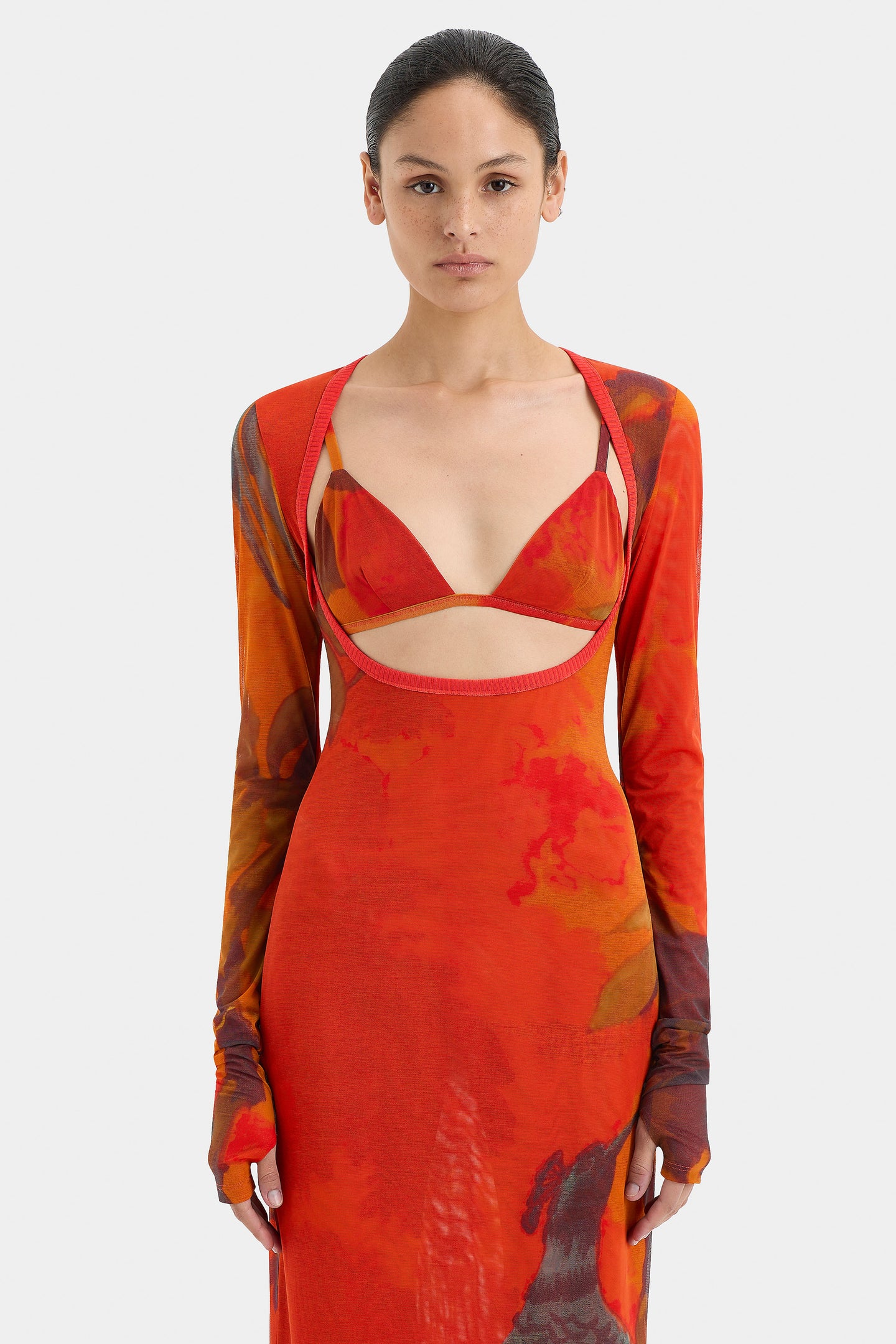 SIR the label Libertine Cut Out Midi Dress WREN PRINT