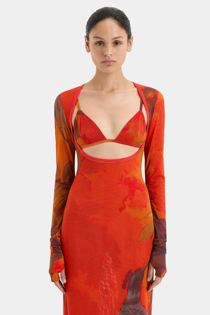 SIR the label Libertine Cut Out Midi Dress WREN PRINT