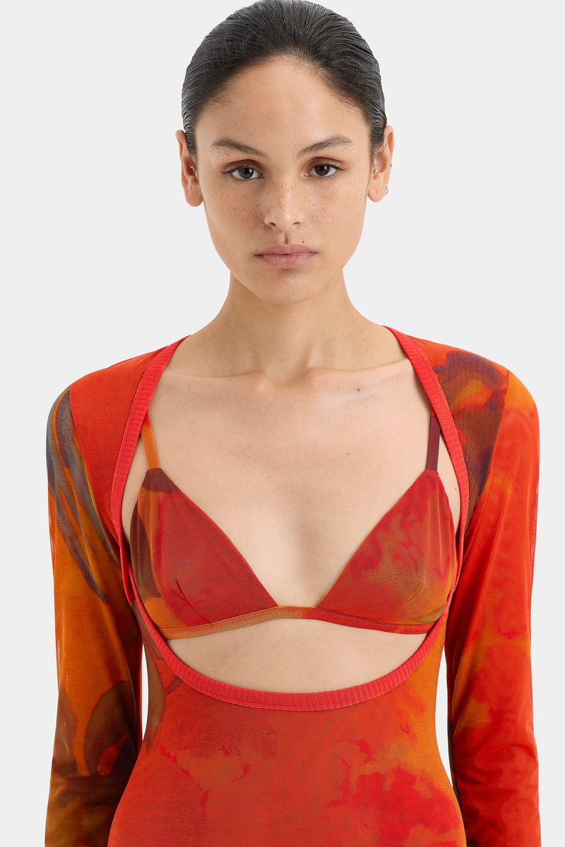 SIR the label Libertine Cut Out Midi Dress WREN PRINT