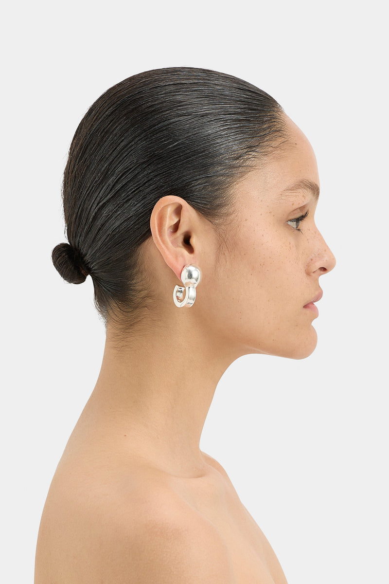 SIR the label Cielo Sphere Hoop Earring SILVER