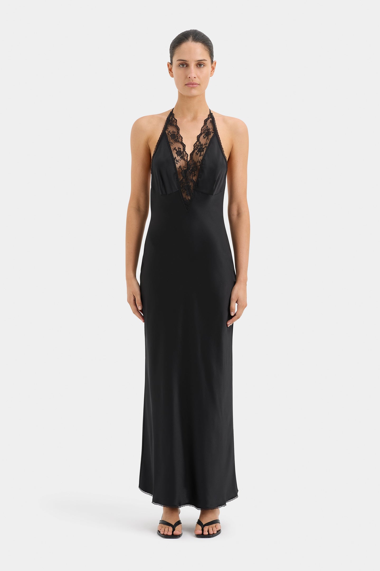 SIR the label Aries Halter Gown BLACK