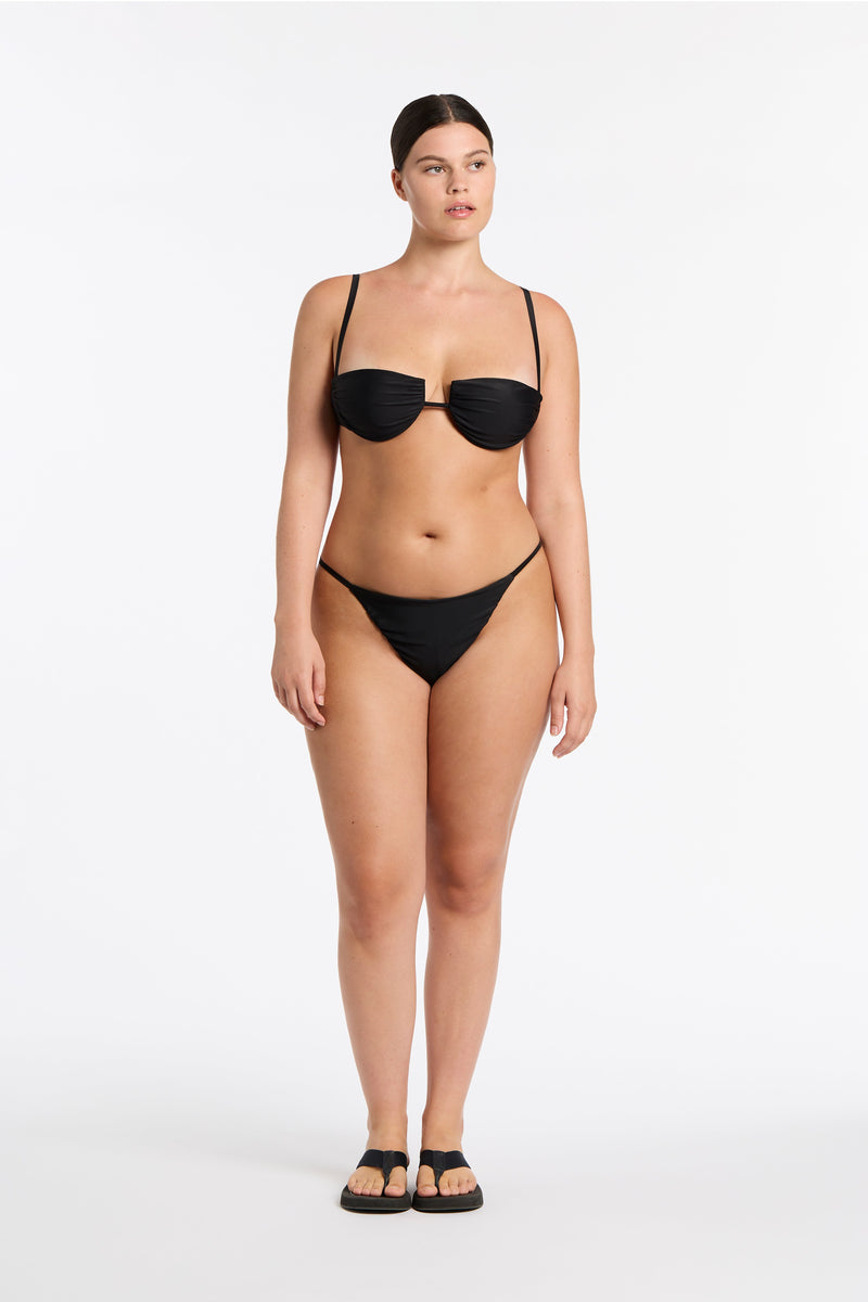 SIR the label Zoya Gathered Bikini Brief BLACK