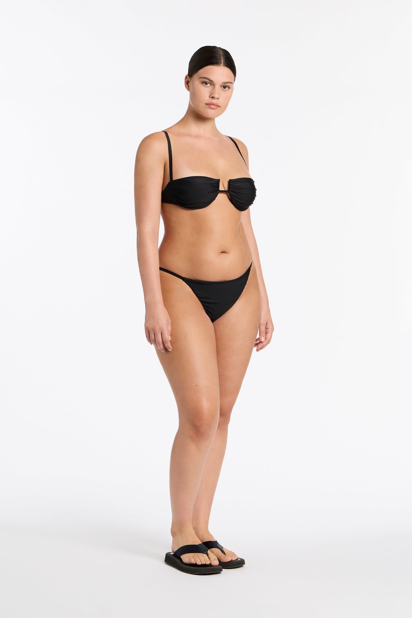 SIR the label Zoya Gathered Bikini Brief BLACK