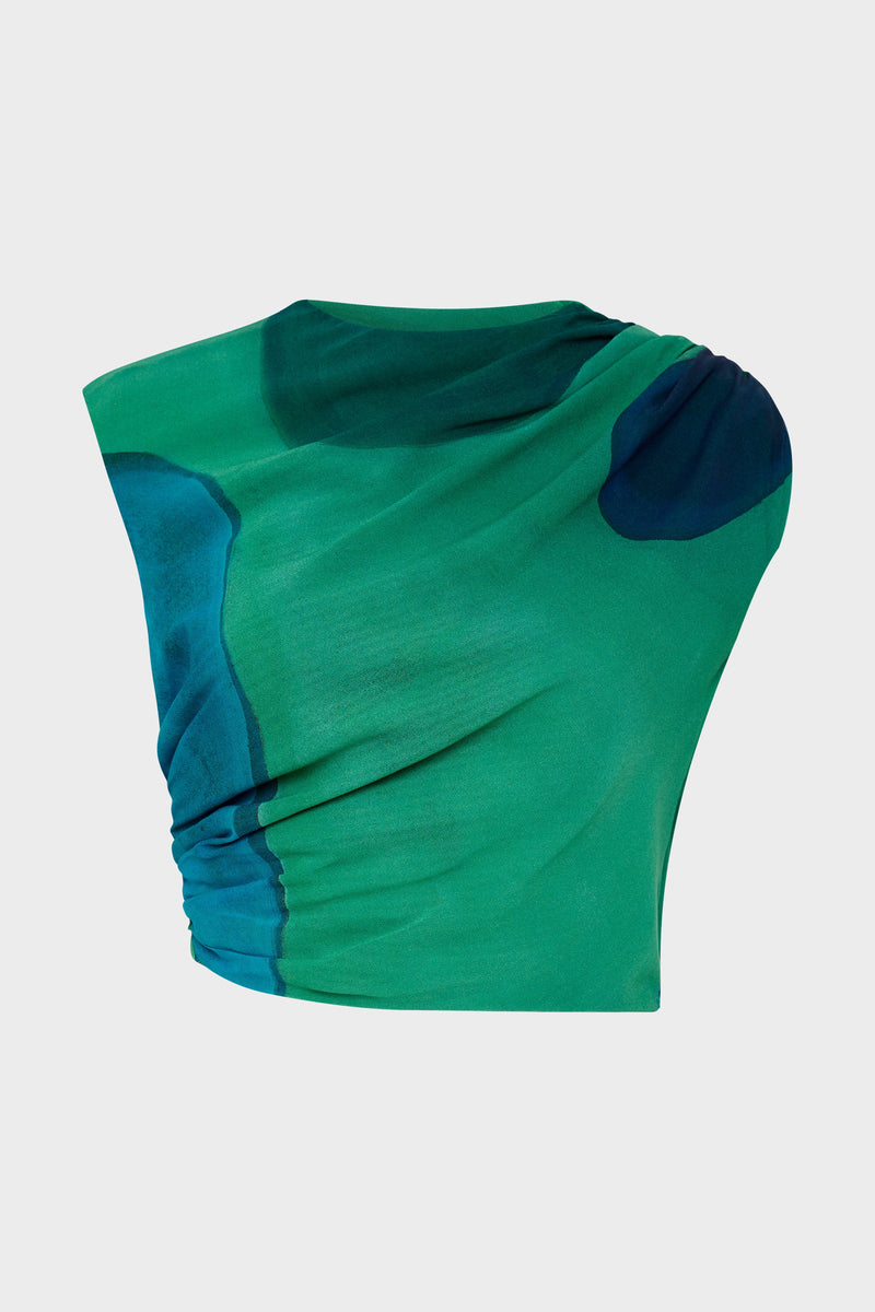 SIR the label Frankie Gathered Top EMERALD REFLECTION