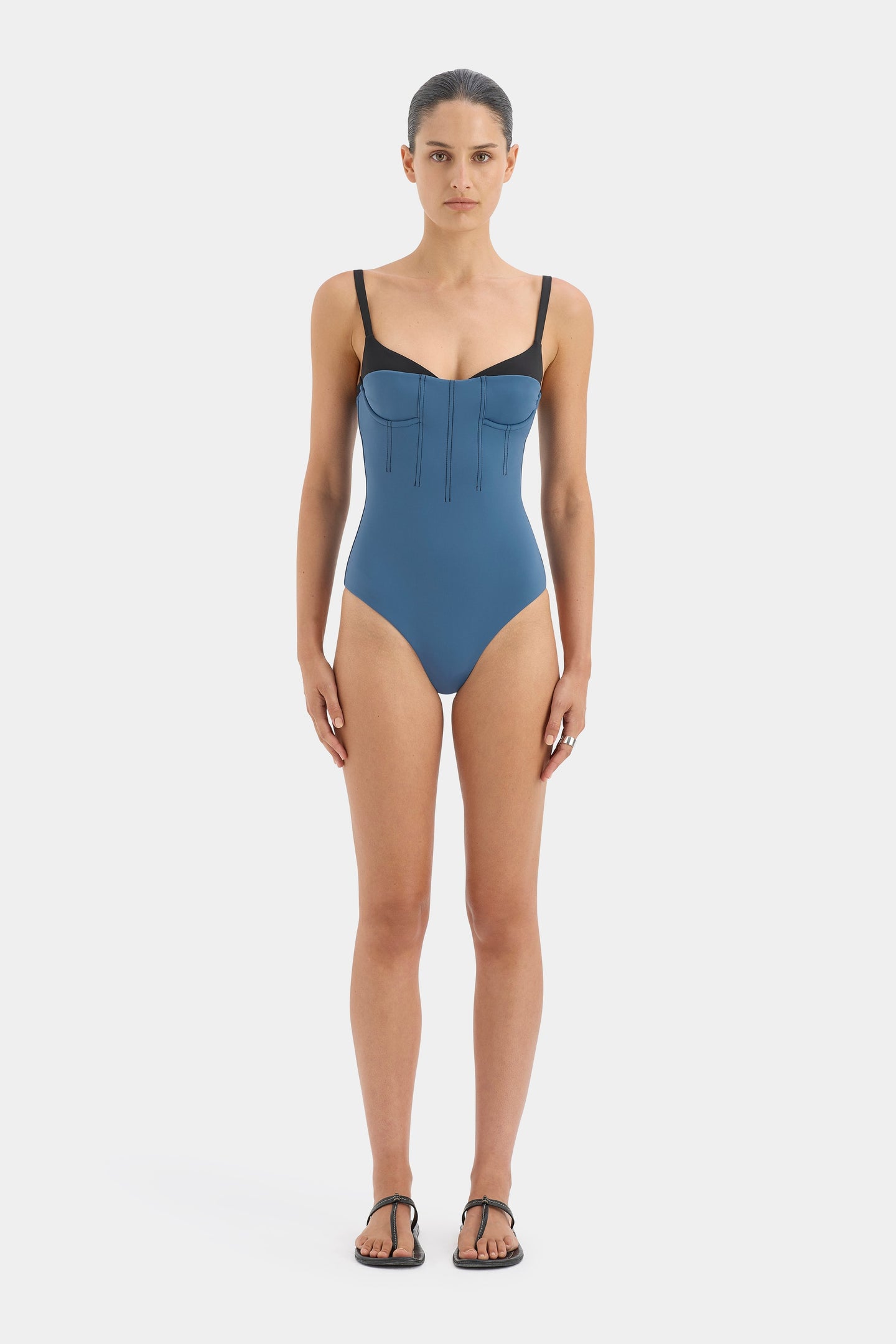 SIR the label Robbie Balconette One Piece CORNFLOWER