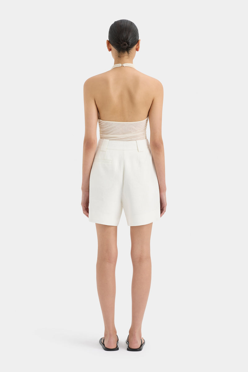 SIR the label Jacques Mesh Halter Top Ecru