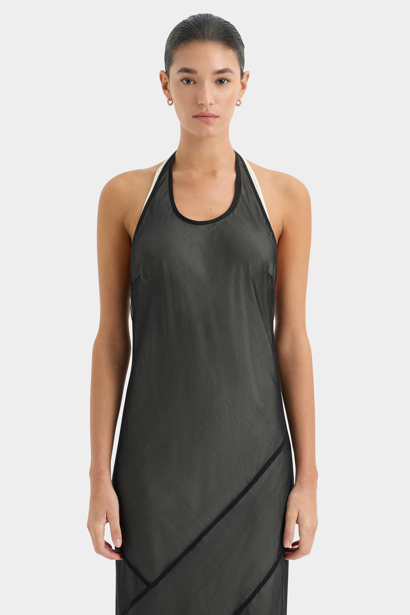 SIR the label Strobe Halter Dress BLACK