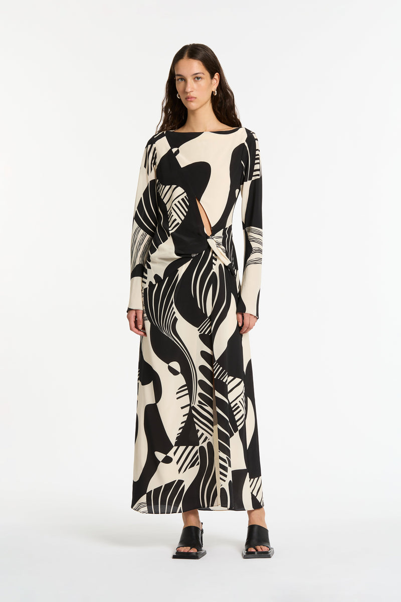 SIR the label Realisme Twist Maxi Dress Papier