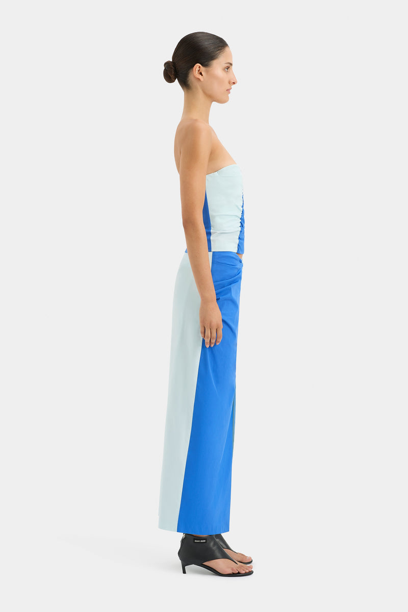 SIR the label Azul Twist Midi Skirt ICE BLUE/COBALT