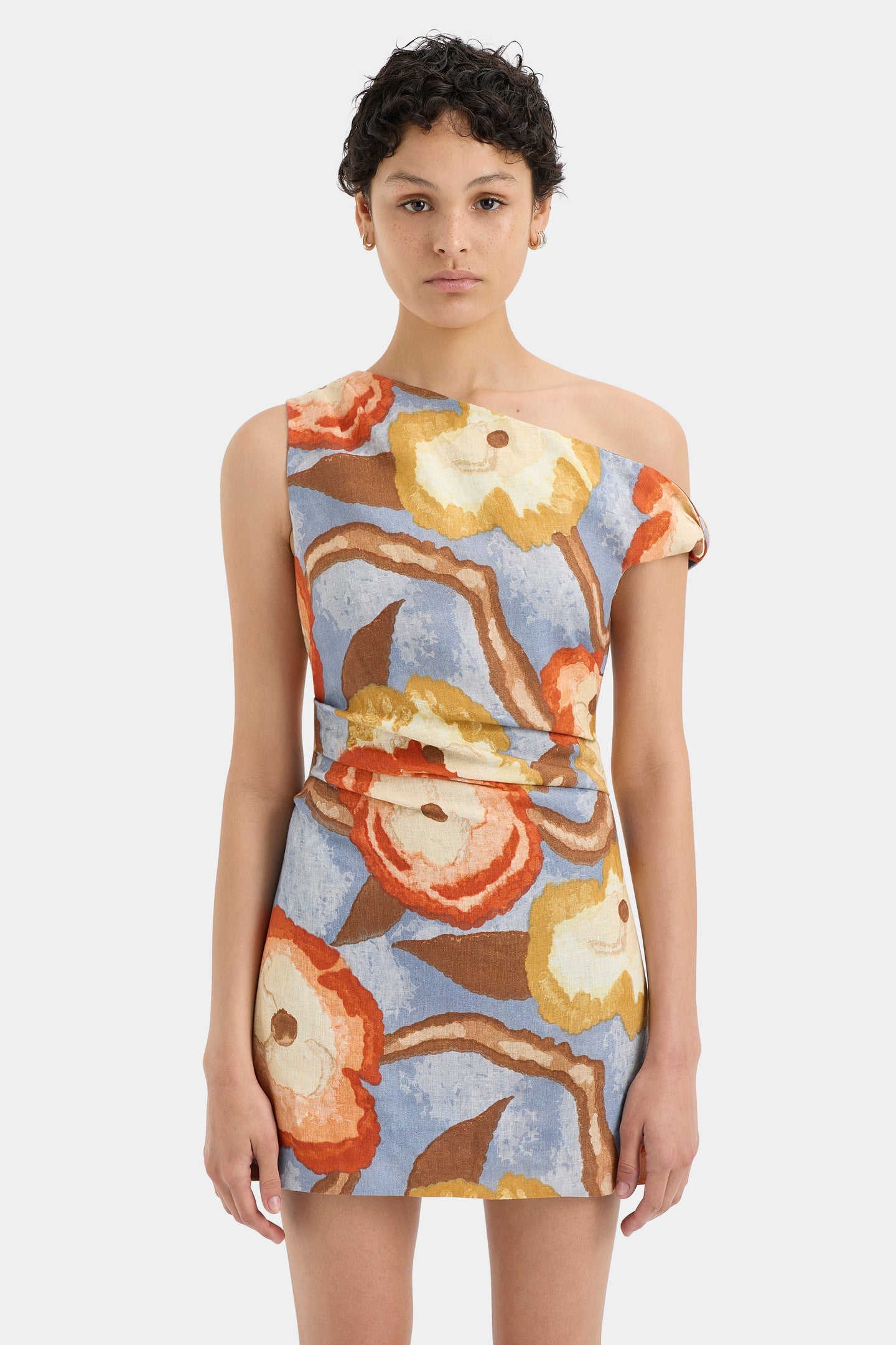 SIR the label Avery Twist Mini Dress CAMELLIA PRINT