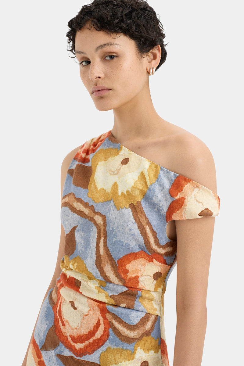 SIR the label Avery Twist Mini Dress CAMELLIA PRINT