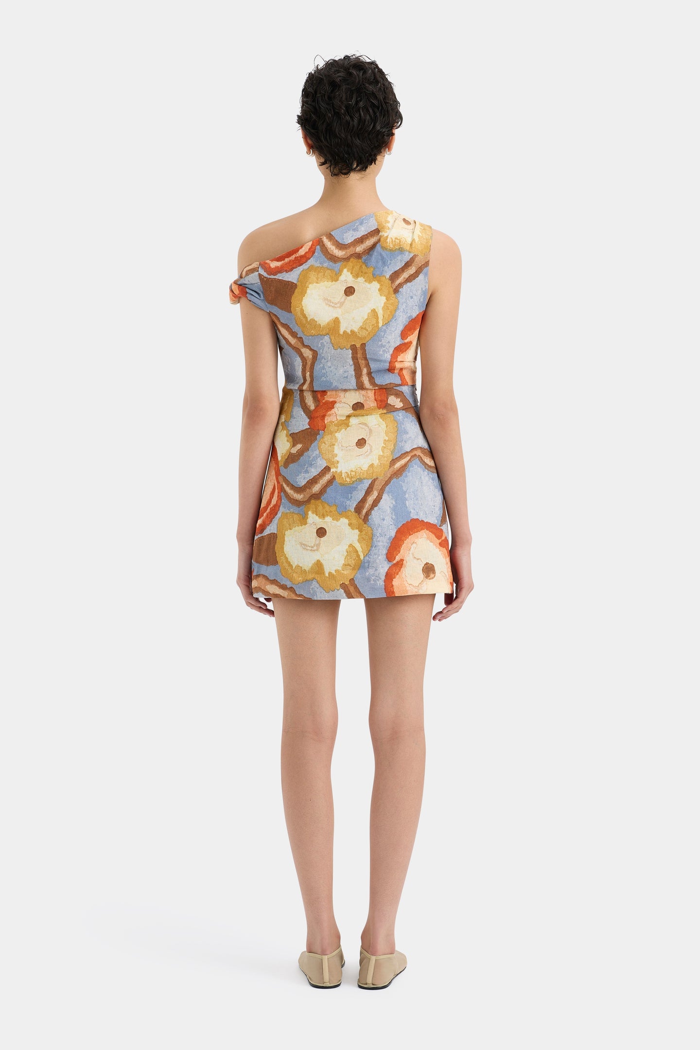 SIR the label Avery Twist Mini Dress CAMELLIA PRINT