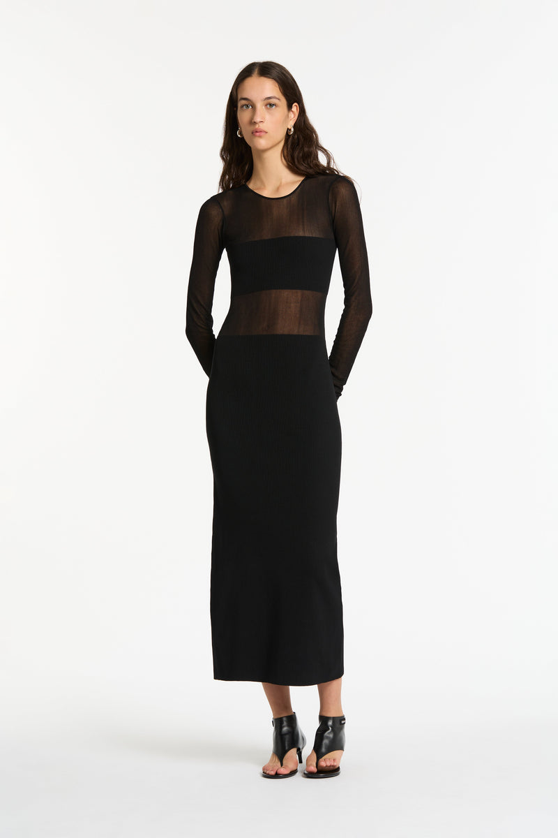 SIR the label Impermanence Splice Maxi Dress Noir