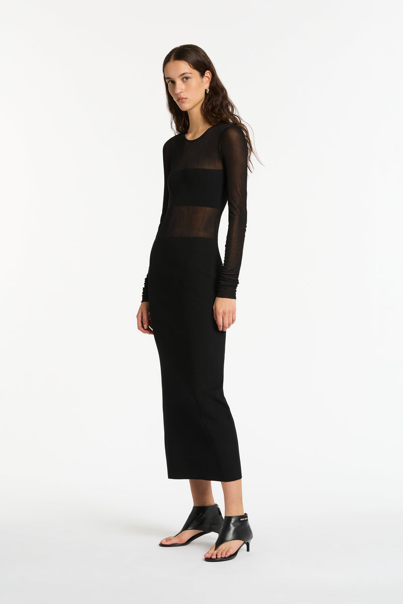 SIR the label Impermanence Splice Maxi Dress Noir