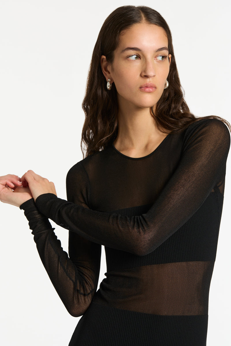 SIR the label Impermanence Splice Maxi Dress Noir