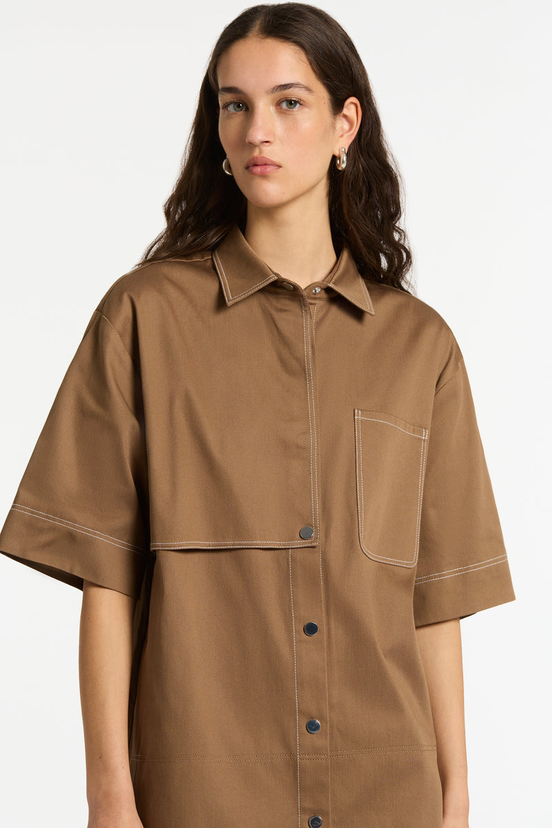 SIR the label Bourdelle Utility Shirt Biscuit
