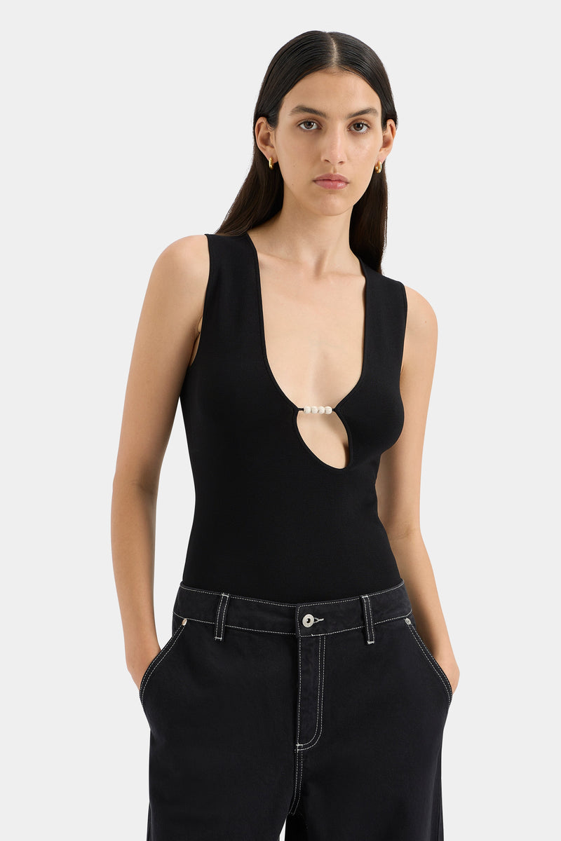 SIR the label Kinetic Beaded Tank Black