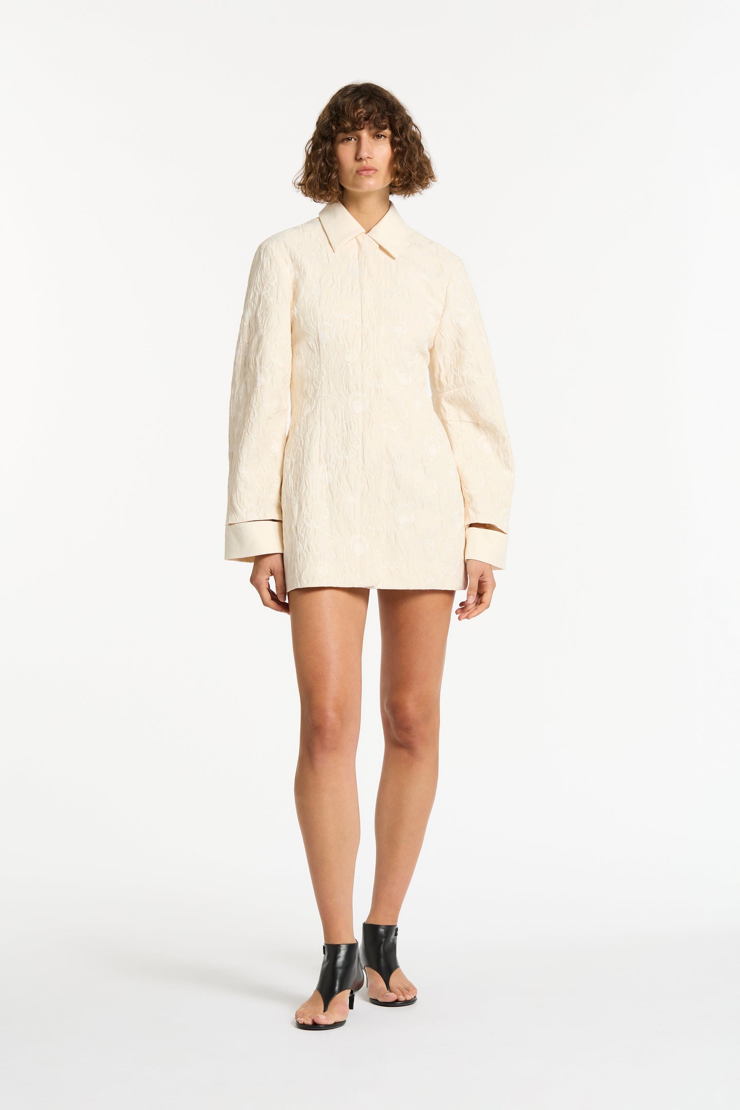 SIR the label Etienne Structured Shirt Dress Cloud Jacquard