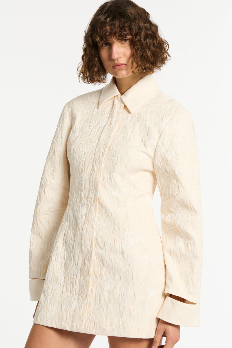 SIR the label Etienne Structured Shirt Dress Cloud Jacquard