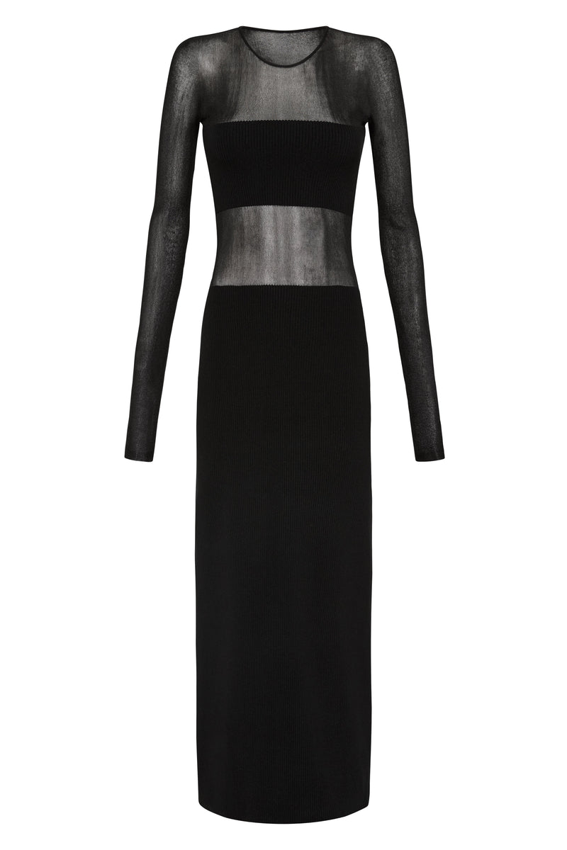 SIR the label Impermanence Splice Maxi Dress Noir