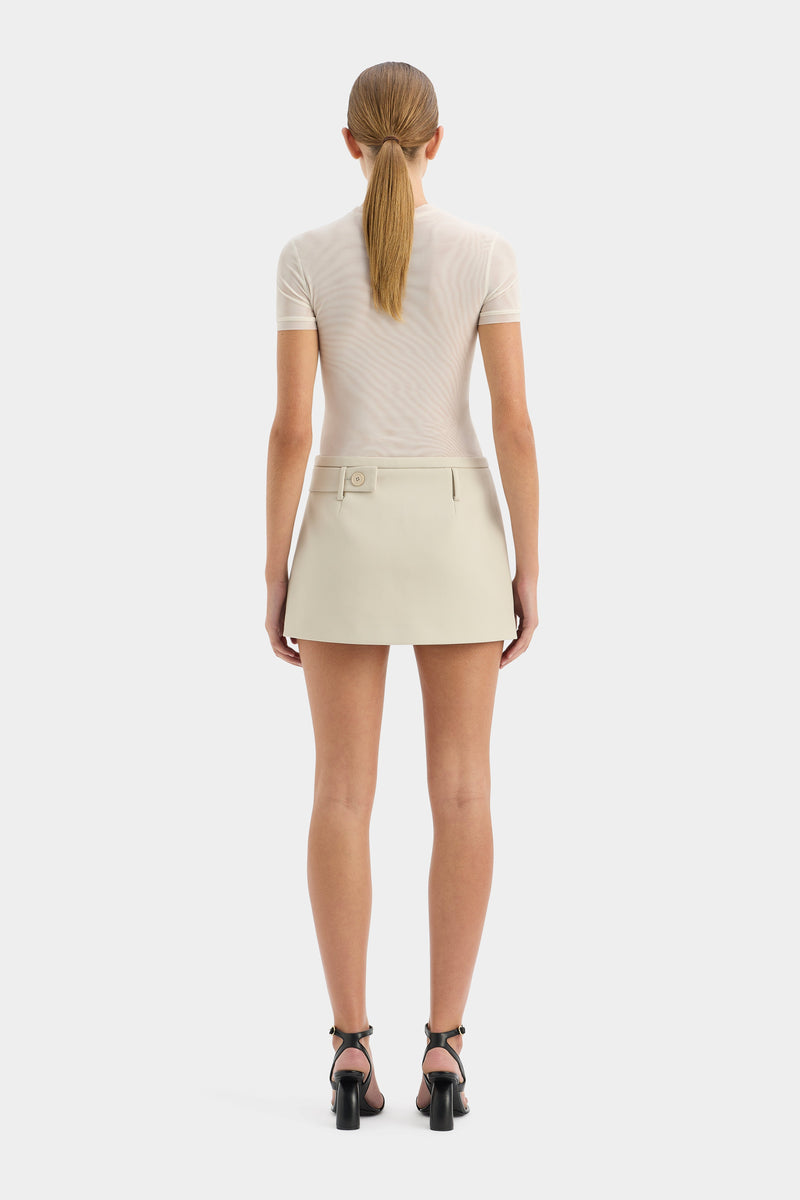 SIR the label Sandrine Button Mini Skirt ECRU