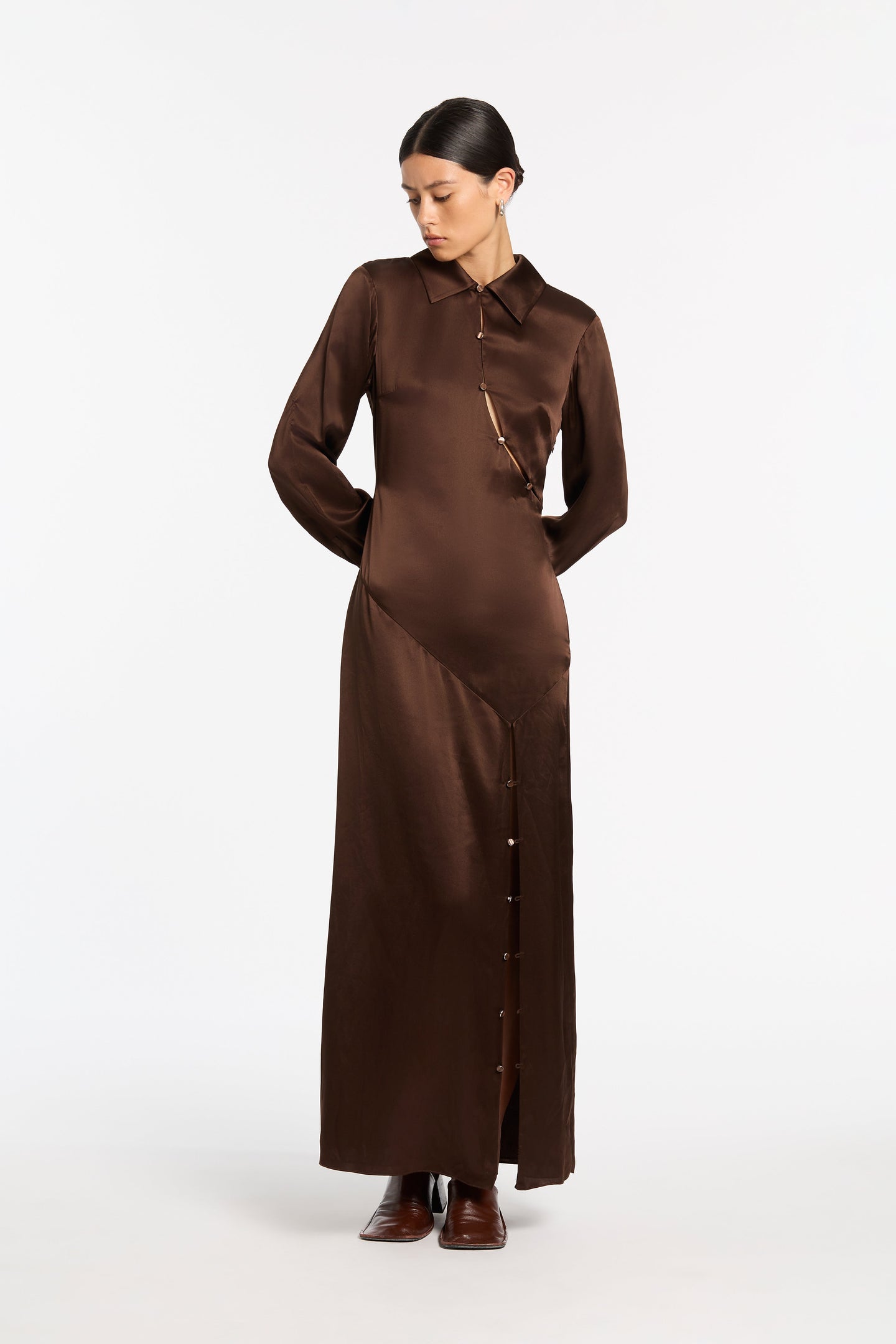 SIR the label Selita Shirt Dress CHOCOLATE