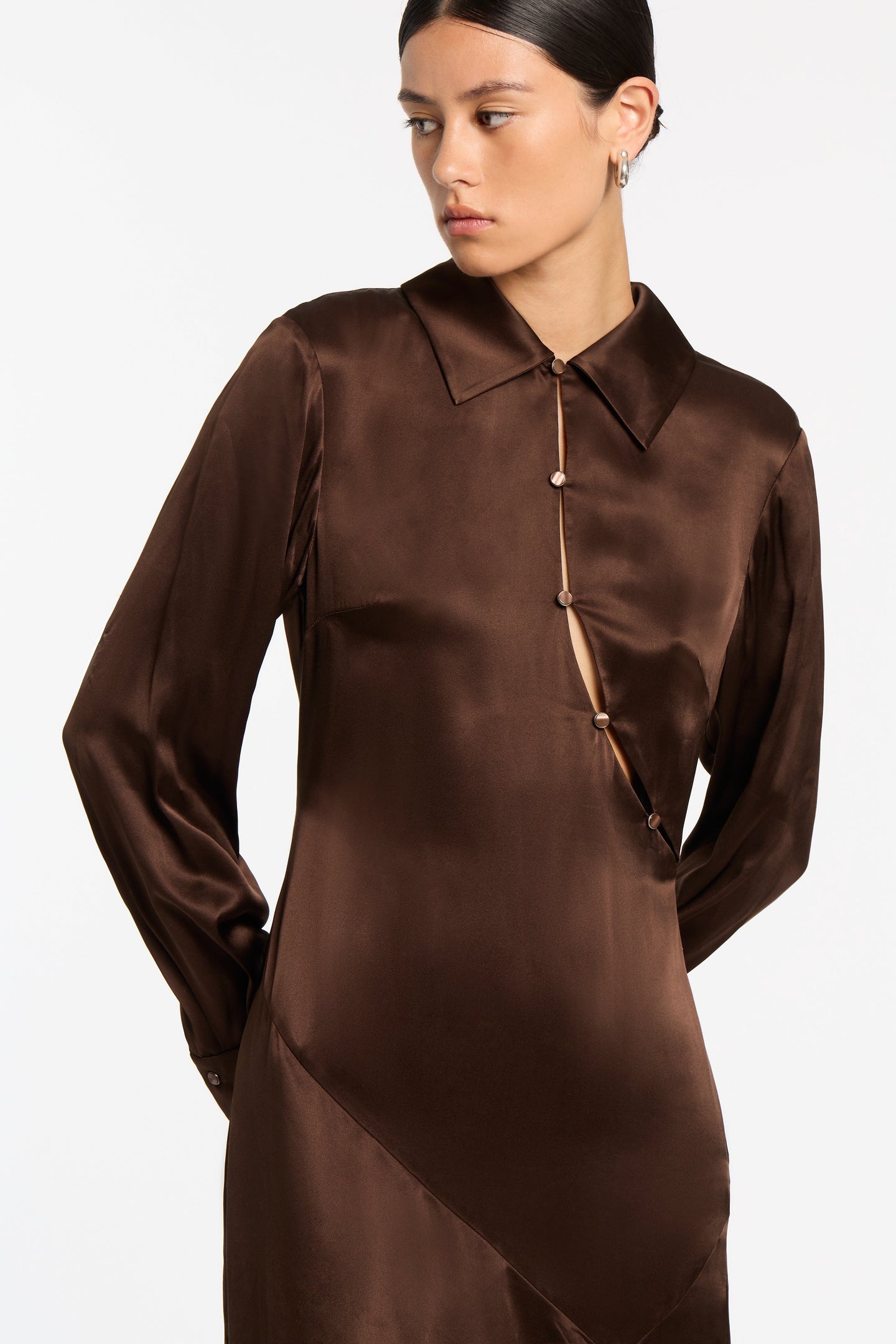 SIR the label Selita Shirt Dress CHOCOLATE