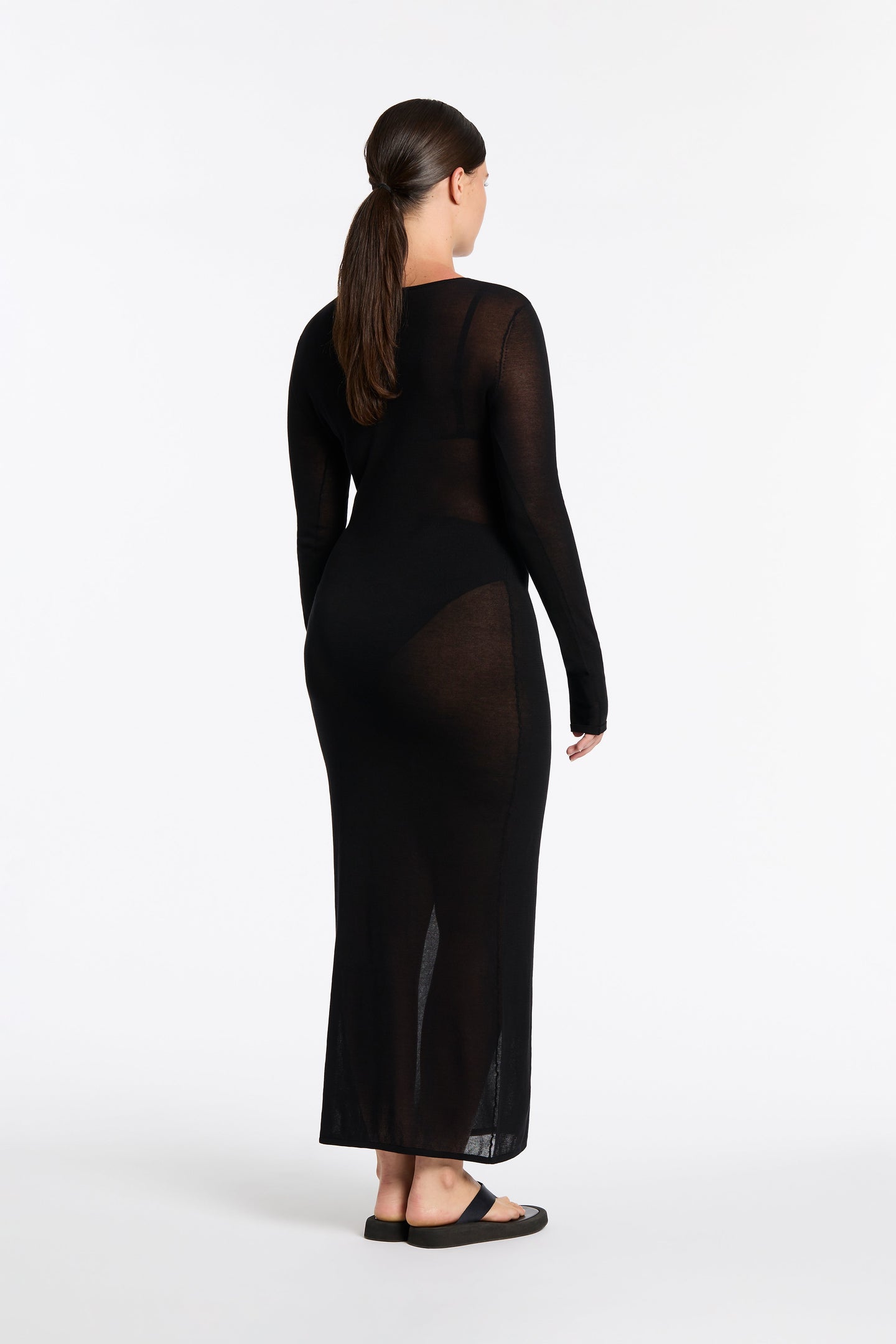 SIR the label Eva Knit Midi Dress BLACK