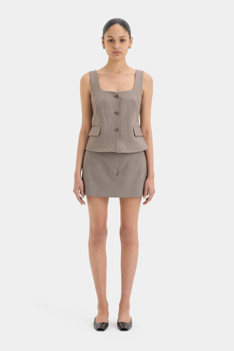 SIR the label Leonardo Button Down Bodice TAUPE