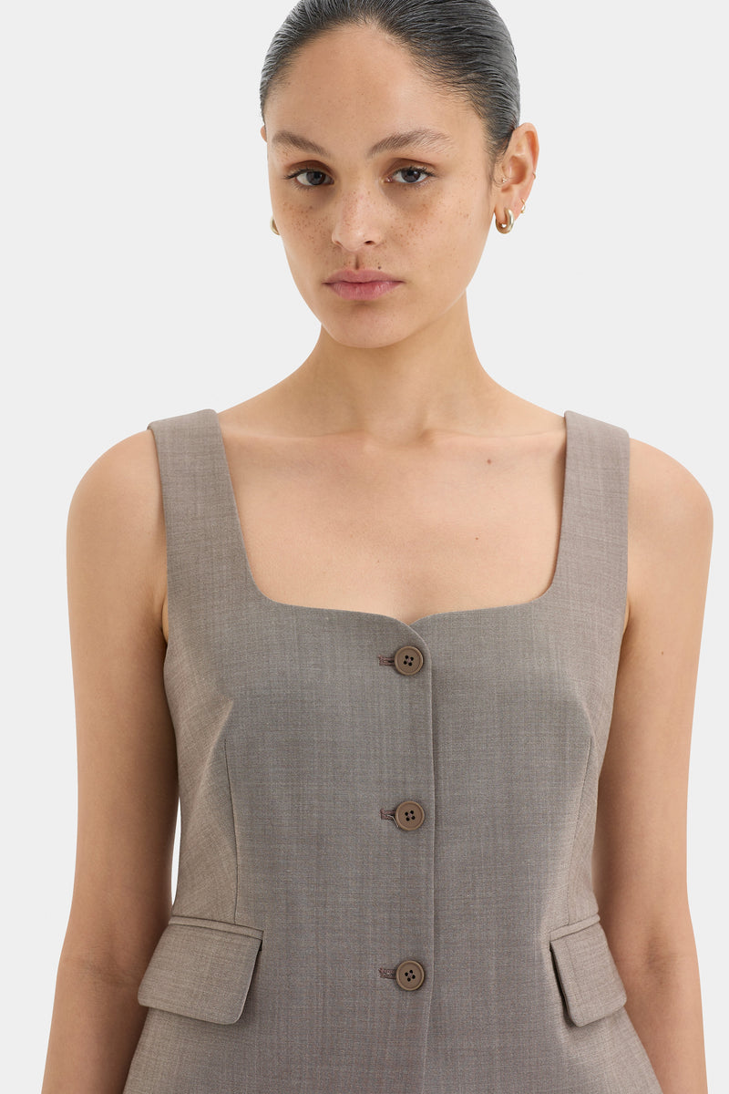 SIR the label Leonardo Button Down Bodice TAUPE