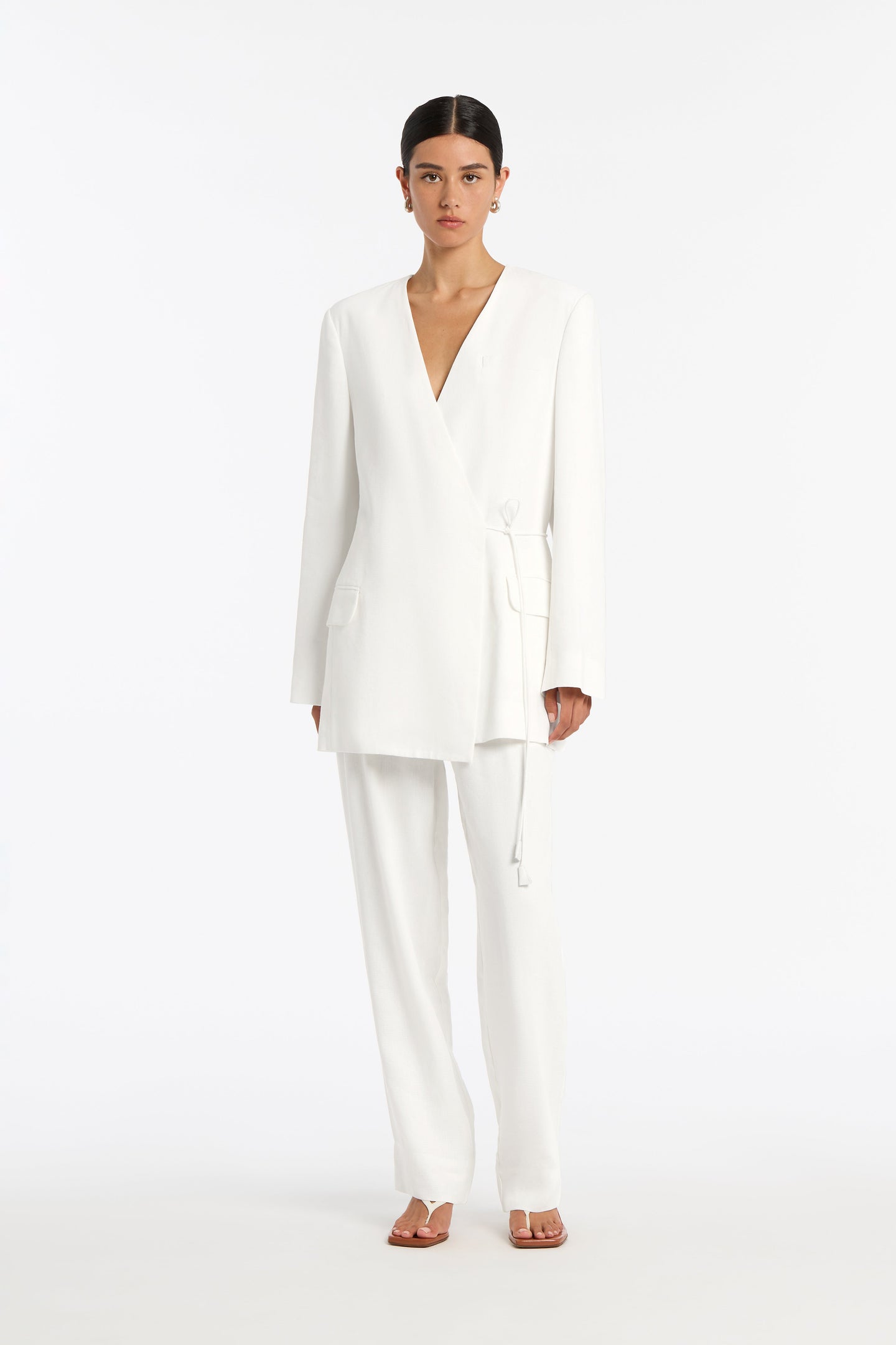 SIR the label Clemence Tie Blazer IVORY
