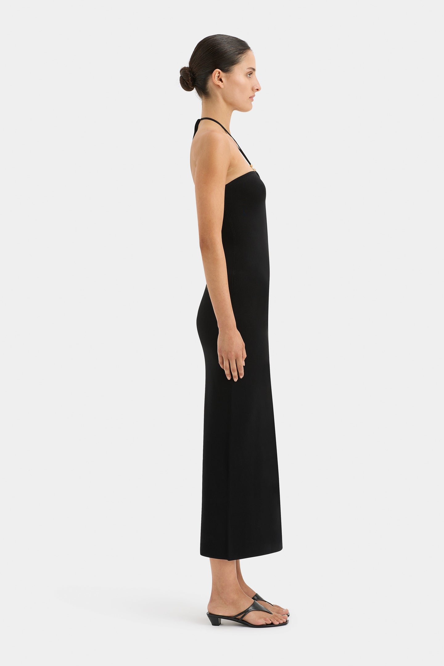 SIR the label Salvador Beaded Halter Dress BLACK