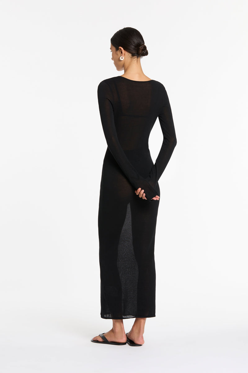 SIR the label Eva Knit Midi Dress BLACK