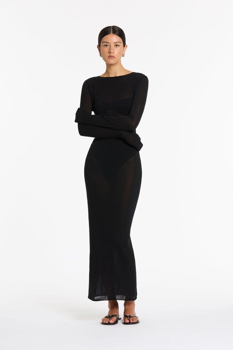 SIR the label Eva Knit Midi Dress BLACK