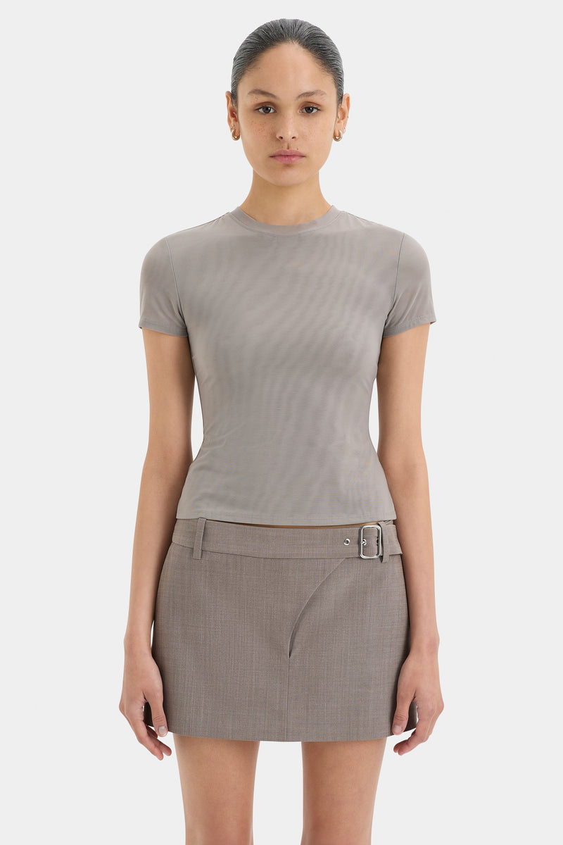 SIR the label Leonardo Belted Mini Skirt TAUPE