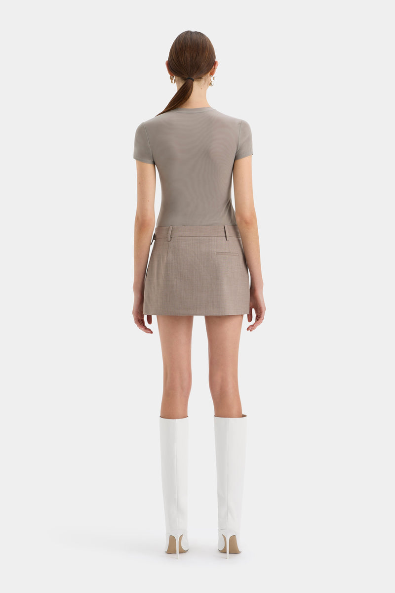 SIR the label Leonardo Belted Mini Skirt TAUPE