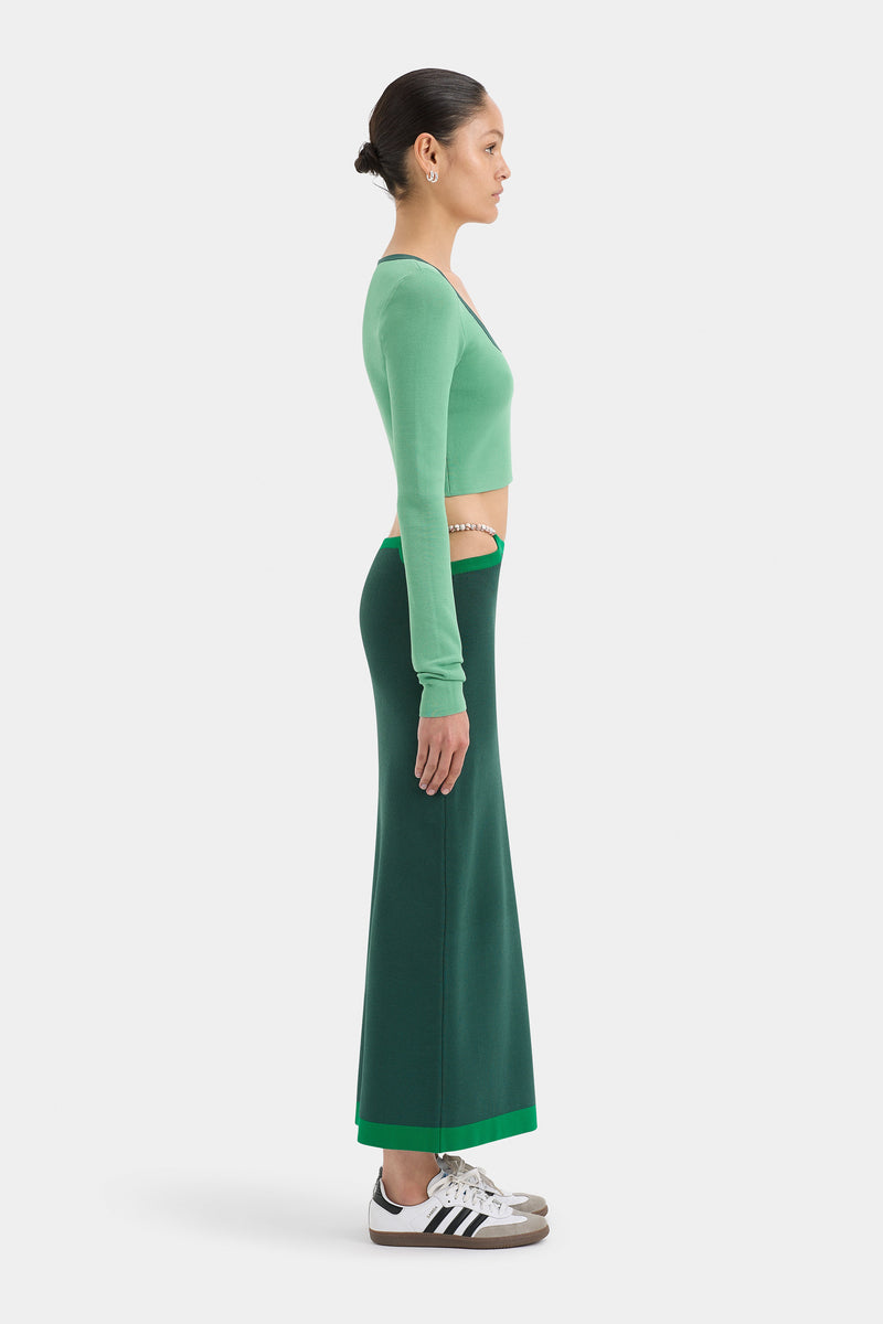 SIR the label Salvador Long Sleeve Crop EMERALD