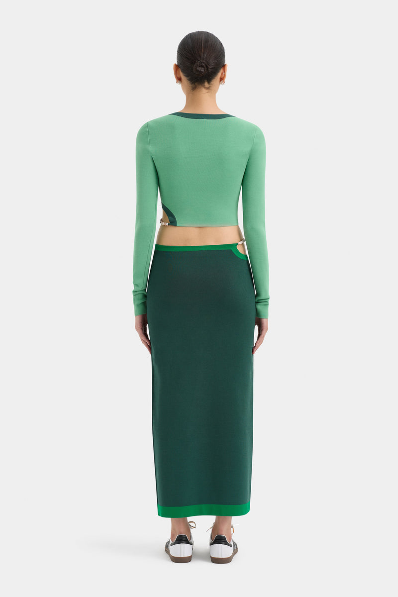 SIR the label Salvador Long Sleeve Crop EMERALD