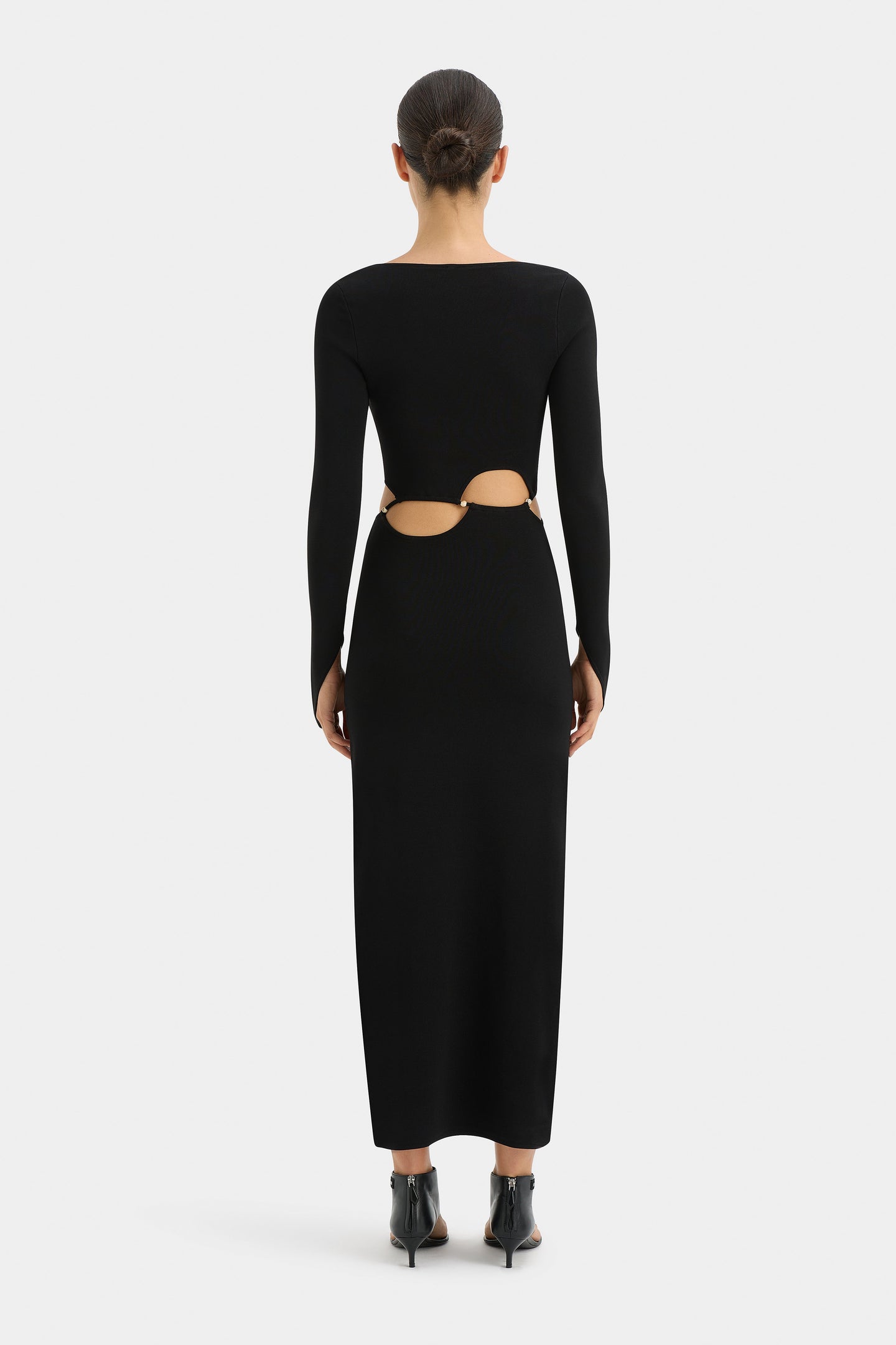 SIR the label Salvador Beaded Long Sleeve Dress BLACK